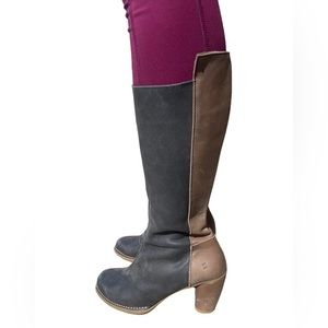 Natitalista 10M Black & Taupe Leather Heeled Boots